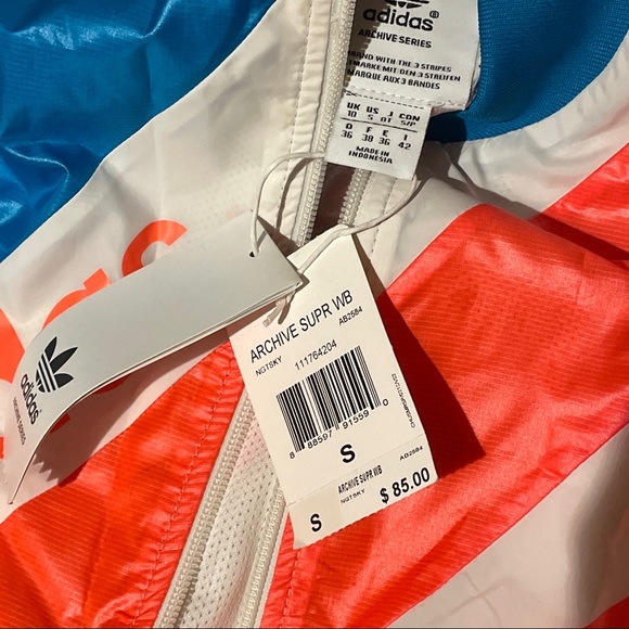 NWT adidas windbreaker 🧡💙 - Picture 3 of 4